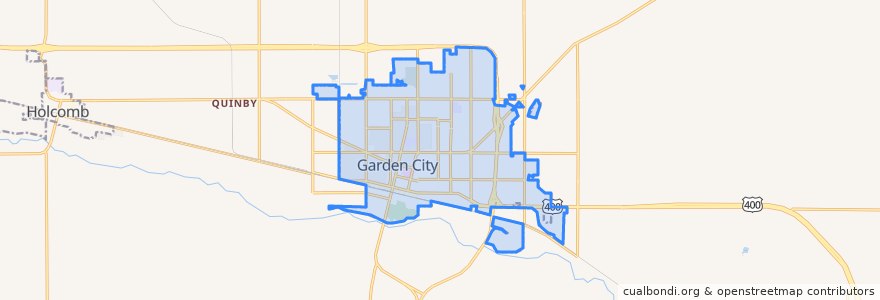 Mapa de ubicacion de Garden City.