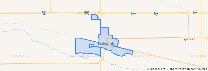 Mapa de ubicacion de Holcomb.