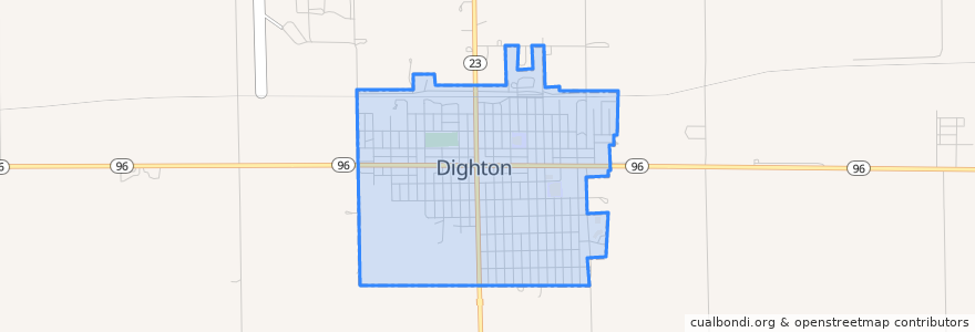 Mapa de ubicacion de Dighton.