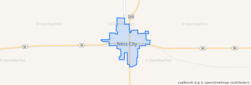 Mapa de ubicacion de Ness City.