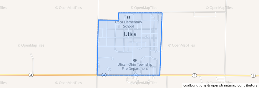 Mapa de ubicacion de Utica.