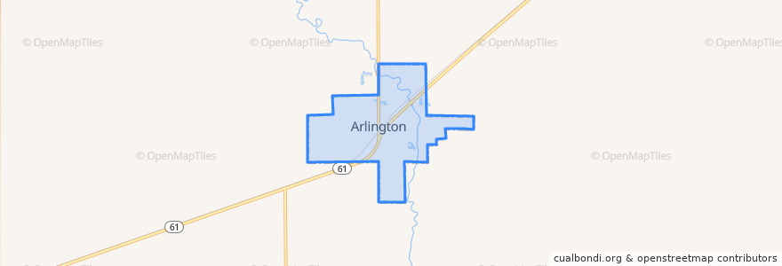 Mapa de ubicacion de Arlington.