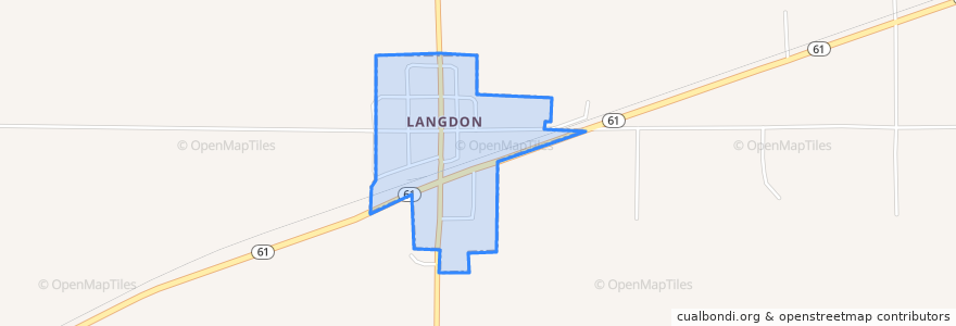 Mapa de ubicacion de Langdon.