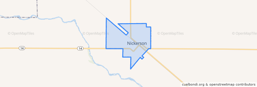 Mapa de ubicacion de Nickerson.