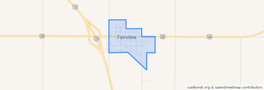 Mapa de ubicacion de Fairview.