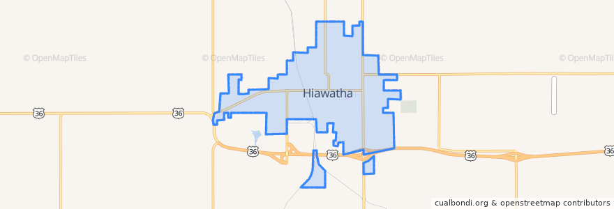 Mapa de ubicacion de Hiawatha.