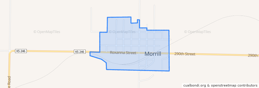 Mapa de ubicacion de Morrill.