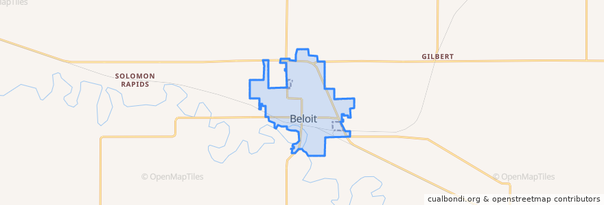 Mapa de ubicacion de Beloit.