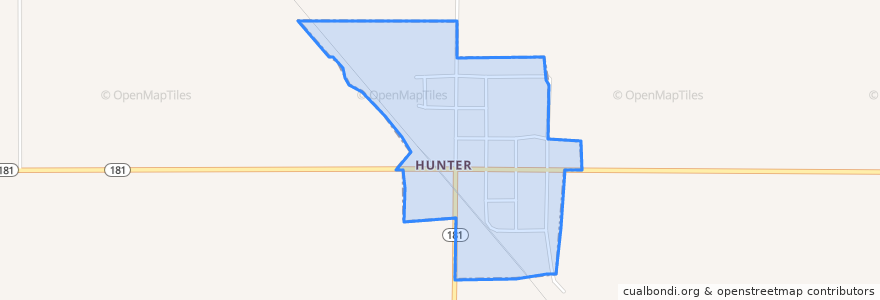 Mapa de ubicacion de Hunter.