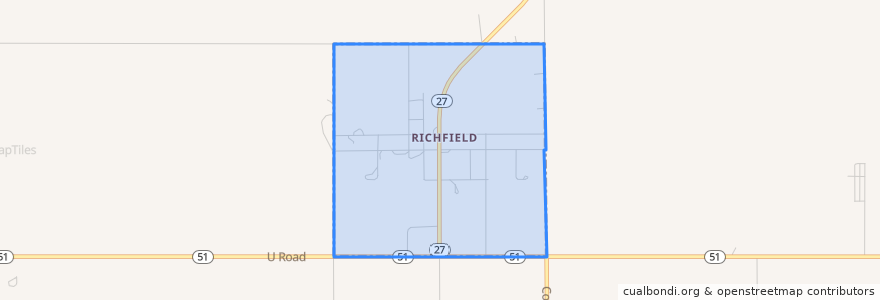 Mapa de ubicacion de Richfield.