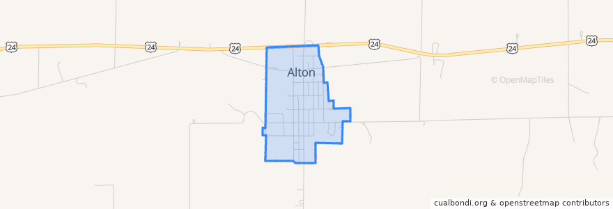 Mapa de ubicacion de Alton.