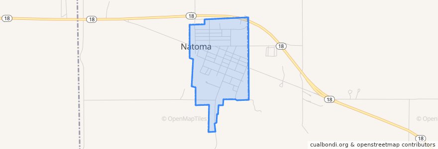 Mapa de ubicacion de Natoma.