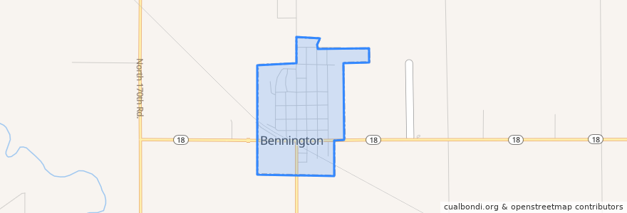 Mapa de ubicacion de Bennington.