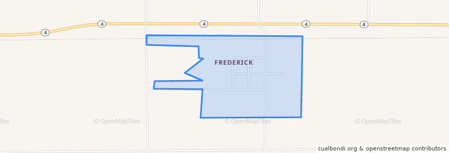 Mapa de ubicacion de Frederick.