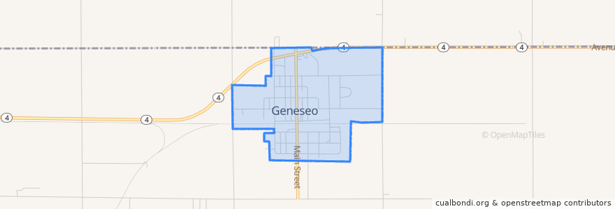 Mapa de ubicacion de Geneseo.