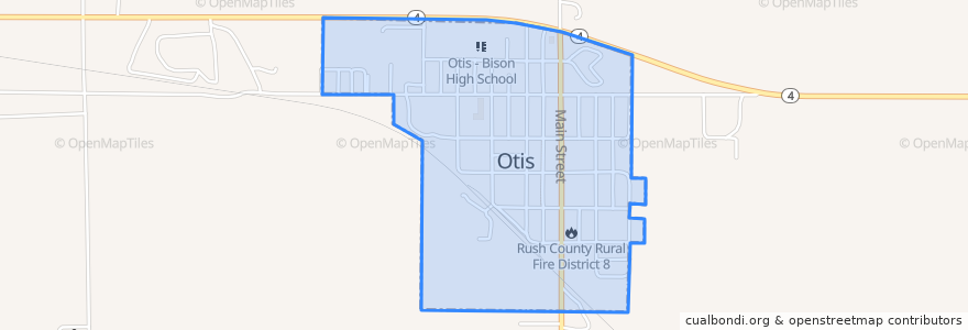 Mapa de ubicacion de Otis.