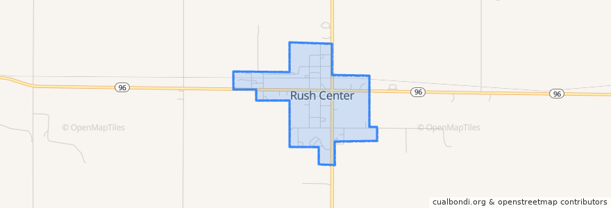 Mapa de ubicacion de Rush Center.