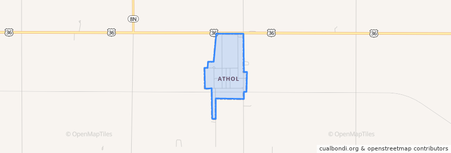 Mapa de ubicacion de Athol.