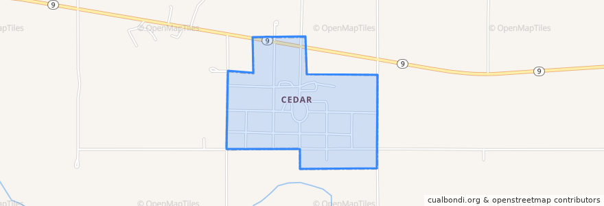 Mapa de ubicacion de Cedar.