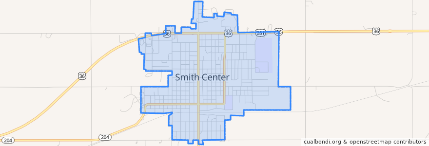 Mapa de ubicacion de Smith Center.