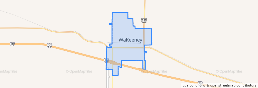 Mapa de ubicacion de WaKeeney.