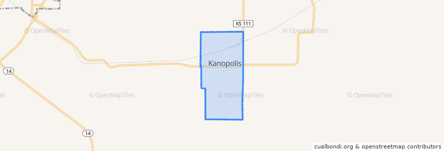 Mapa de ubicacion de Kanopolis.