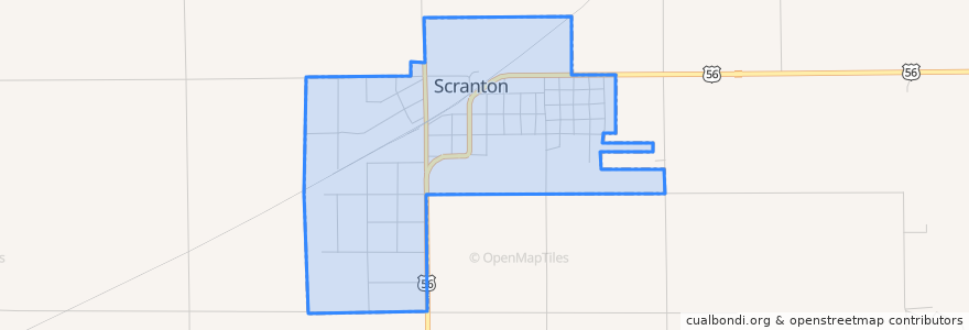 Mapa de ubicacion de Scranton.