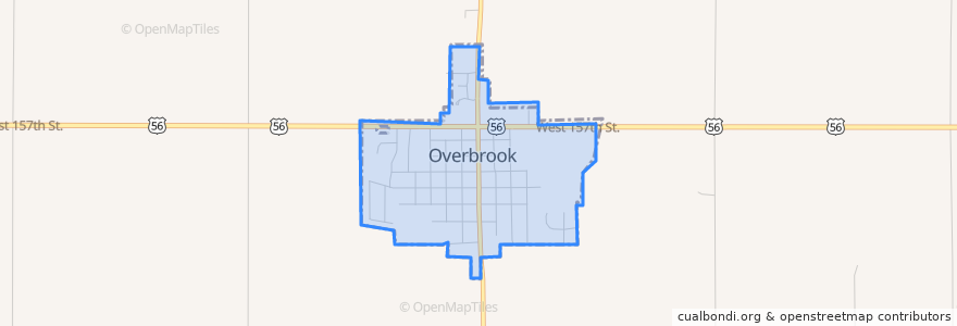 Mapa de ubicacion de Overbrook.