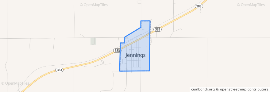 Mapa de ubicacion de Jennings.