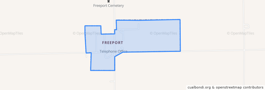 Mapa de ubicacion de Freeport.