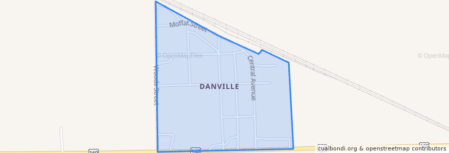 Mapa de ubicacion de Danville.