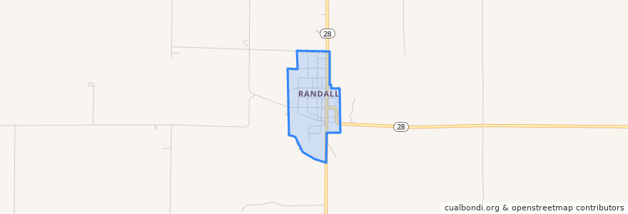 Mapa de ubicacion de Randall.