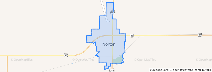 Mapa de ubicacion de Norton.