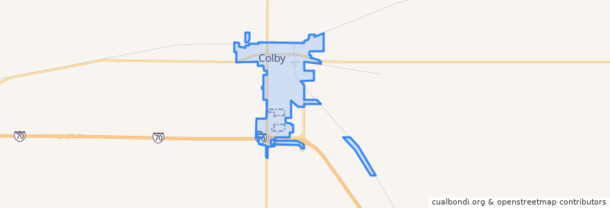 Mapa de ubicacion de Colby.