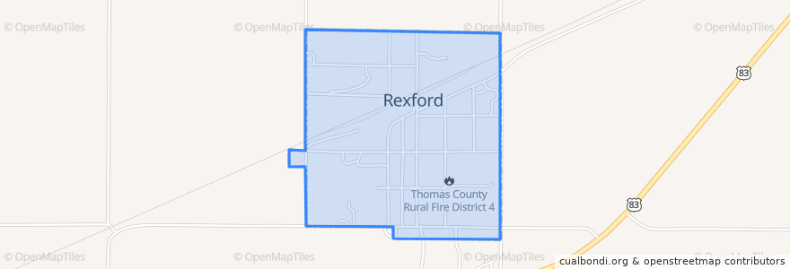 Mapa de ubicacion de Rexford.