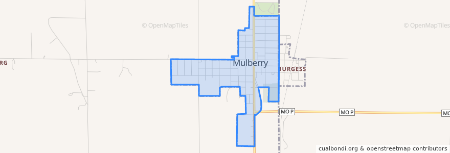 Mapa de ubicacion de Mulberry.