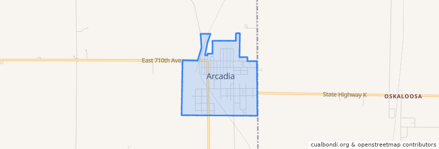 Mapa de ubicacion de Arcadia.