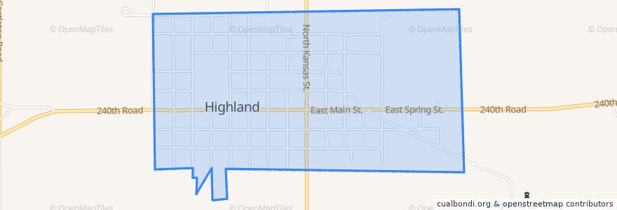 Mapa de ubicacion de Highland.