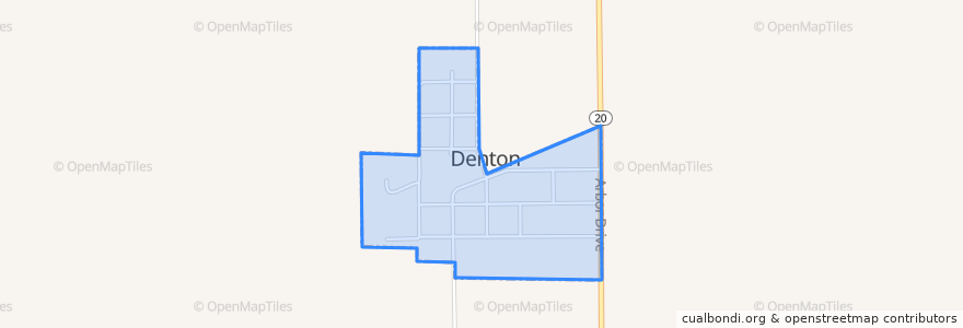 Mapa de ubicacion de Denton.