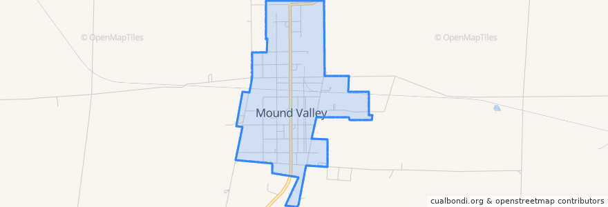 Mapa de ubicacion de Mound Valley.