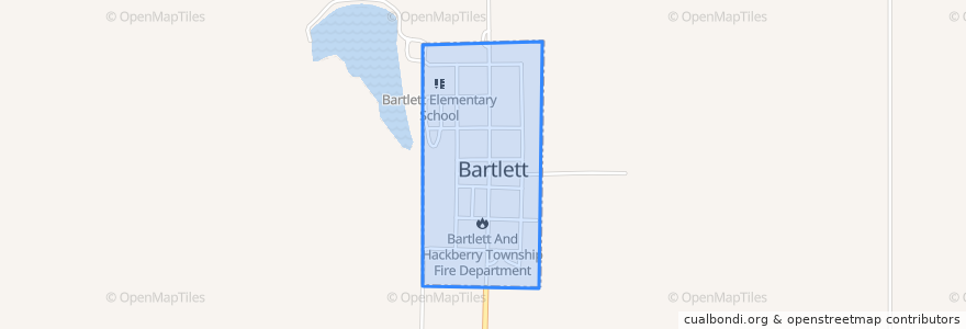 Mapa de ubicacion de Bartlett.