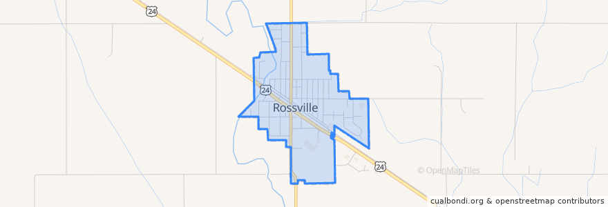 Mapa de ubicacion de Rossville.