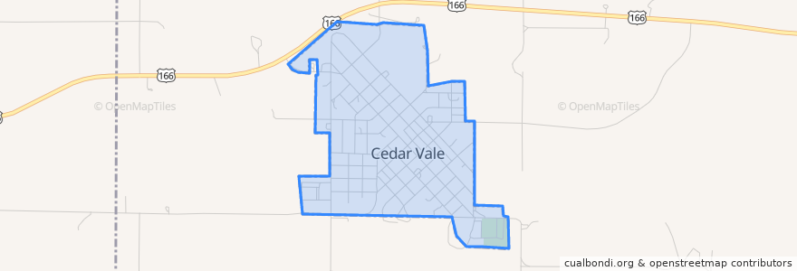 Mapa de ubicacion de Cedar Vale.