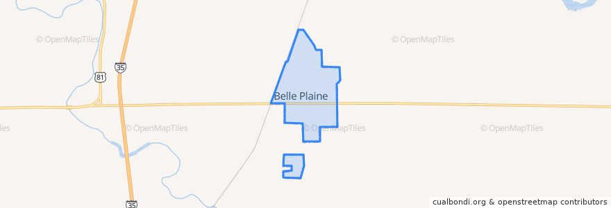 Mapa de ubicacion de Belle Plaine.