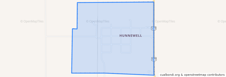 Mapa de ubicacion de Hunnewell.