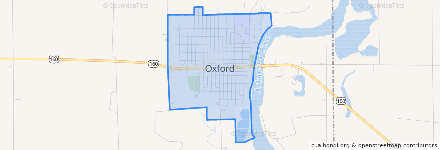 Mapa de ubicacion de Oxford.