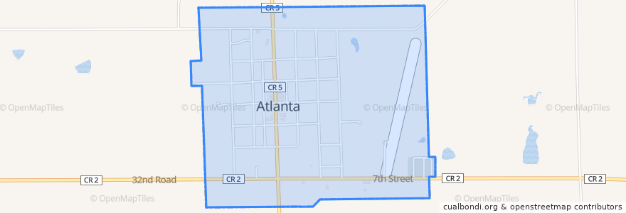 Mapa de ubicacion de Atlanta.