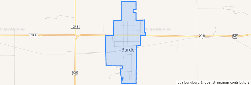 Mapa de ubicacion de Burden.