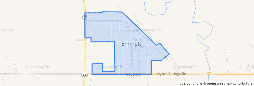 Mapa de ubicacion de Emmett.