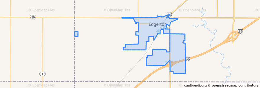 Mapa de ubicacion de Edgerton.